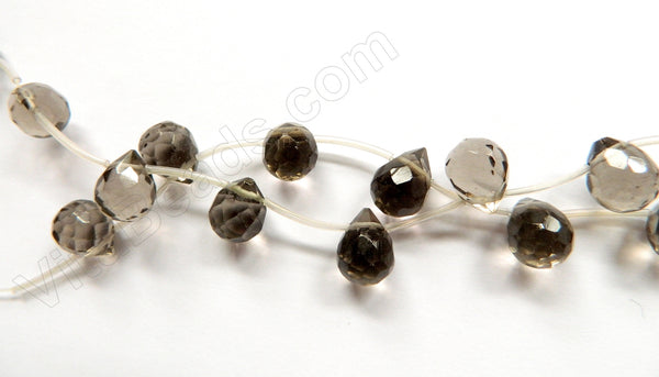 Smoky Topaz Natural AAA Light India - 9x12mm Faceted Teardrop 16"