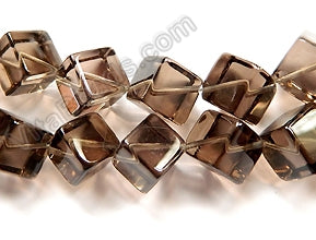 Smoky Topaz Natural AAA  -  Di-drilled Cubes 16"