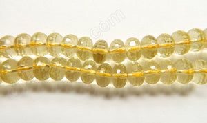 Lemon Qtz Natural A  -  Faceted Rondels  16"     10 x 6 mm