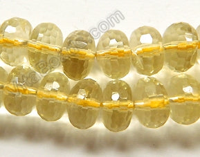 Lemon Qtz Natural A  -  Faceted Rondels  16"     10 x 6 mm