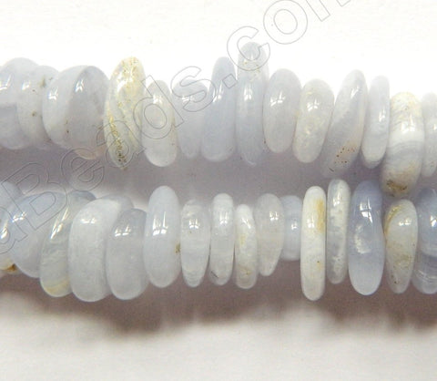 Blue Chalcedony Quartz  -  Smooth Stick Nuggets  16"    12 - 13 mm