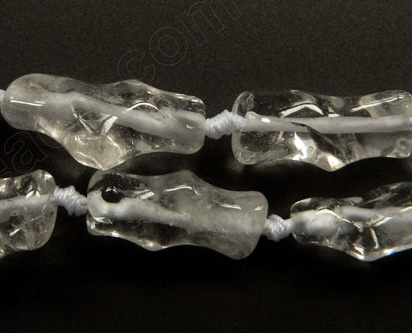 Clear Crystal  -  Graduated Free Form Twisted Nuggets  16"