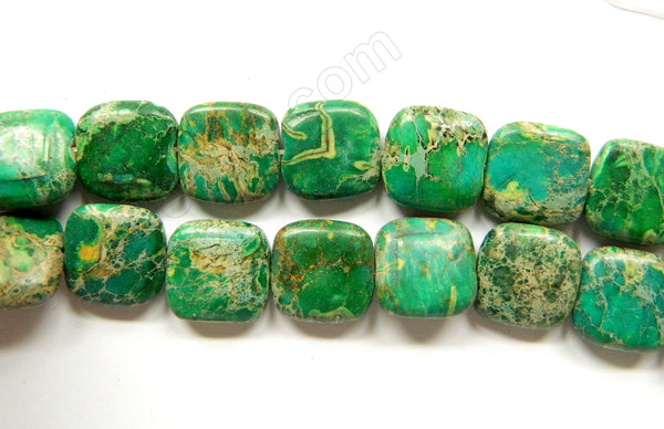 Green Impression Jasper  -  Puff Squares  16"