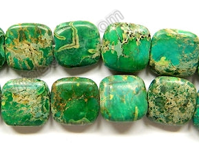 Green Impression Jasper  -  Puff Squares  16"