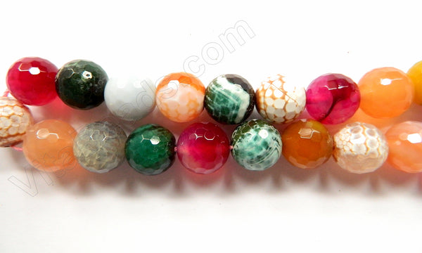 Mixed Fire Agate Bright  -   Faceted Round