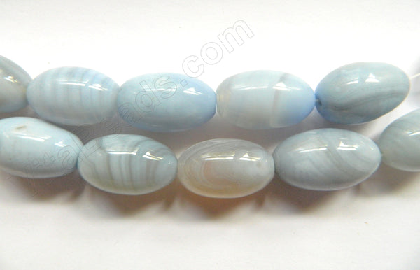 Sky Blue Lace Agate  -  Big Round Ovals Rice 12"