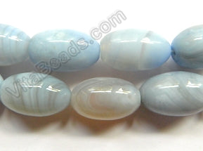 Sky Blue Lace Agate  -  Big Round Ovals Rice 12"