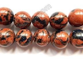 Mixed Goldstone  -  Smooth Round  16"    12 mm
