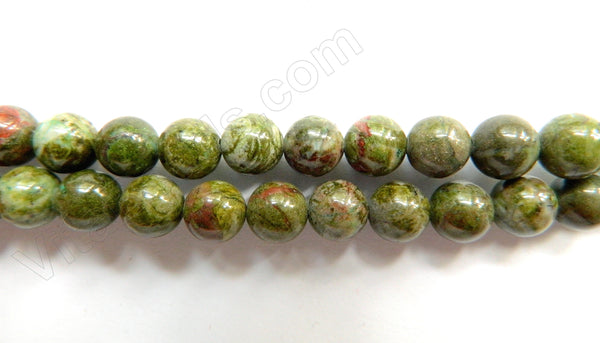 Brazilian Green Opal AA  -  Smooth Round Beads 16"