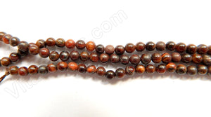 Red Tiger Eye  -  Smooth Round   16"    3.5 mm