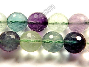 Rainbow Fluorite A  -  Faceted Round  16"