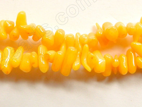 Dark Yellow Coral -  Side Drilled Sticks 16"    8 - 10 mm