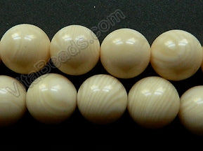 Synthetic Cream Wood Stone  -  Smooth Round 16"