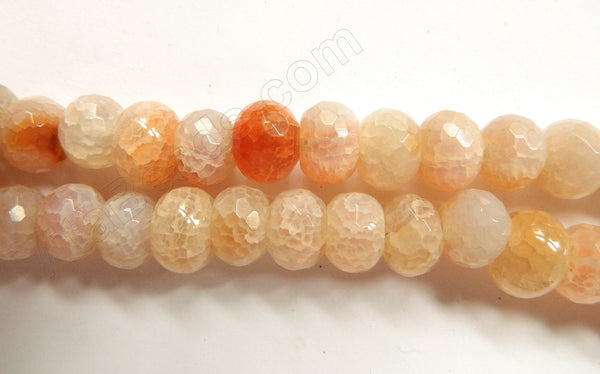 Peach Fire Agate  -  Big Faceted Rondels  16"    18 x 12 mm