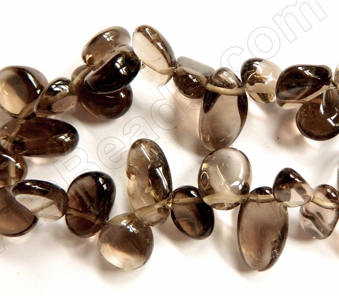 Smoky Topaz Natural  -  Smooth Drop Nuggets 16"