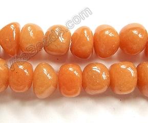 Red Aventurine  -  Smooth Center Drilled Tumble 16"