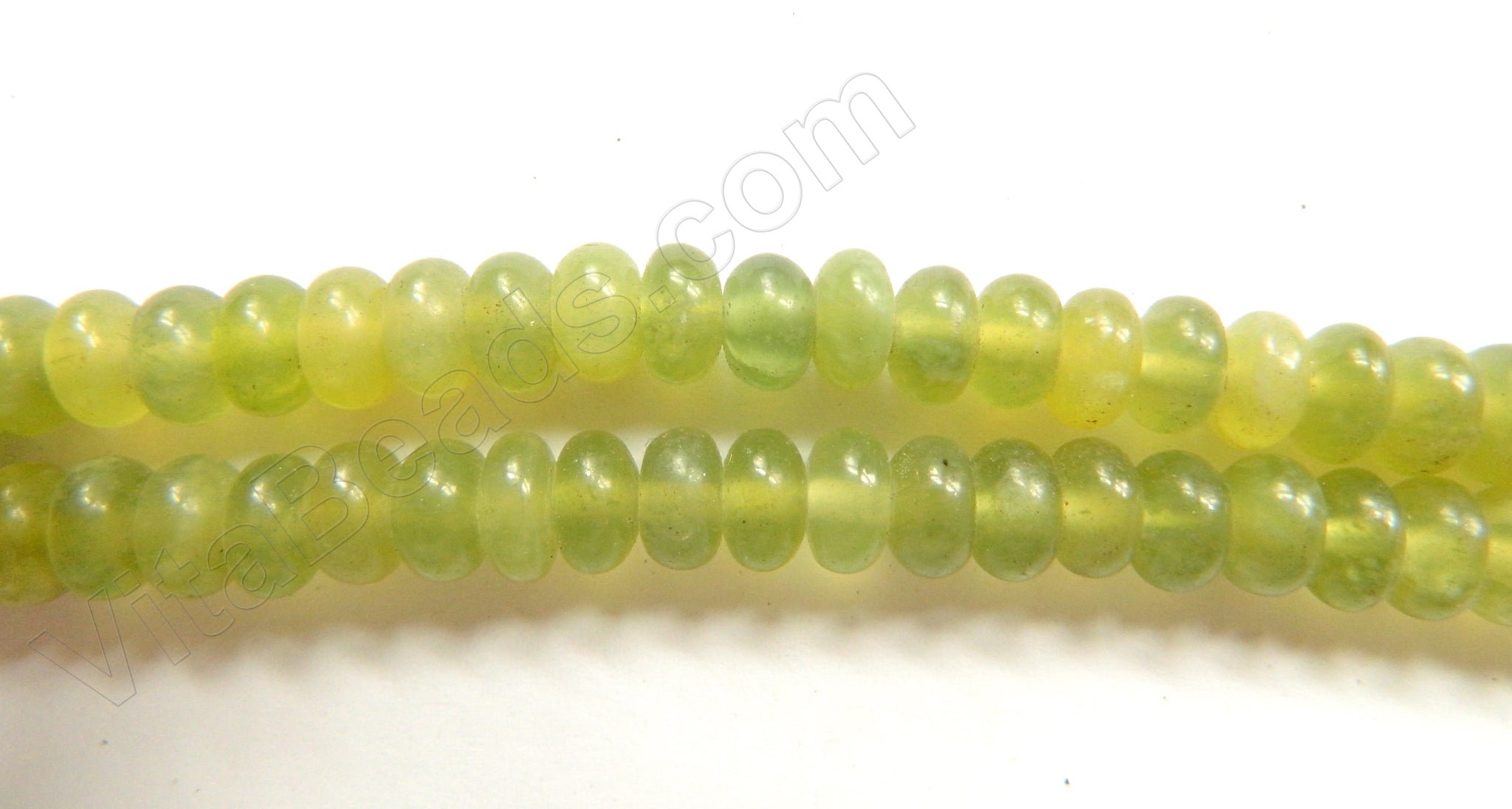 Light Korea Jade  -  Smooth Rondels  16"    8 mm