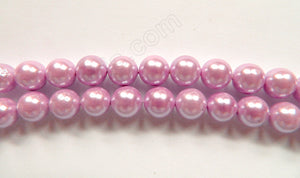 Pearl Shell - Lavender - Smooth Round Beads 16"    10 mm