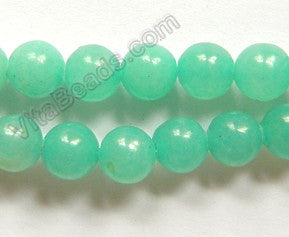 Dyed Peruvian Amazonite  -  Smooth Round Beads  16"