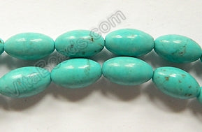 Cracked Chinese Turquoise  -  Smooth Rice  16"