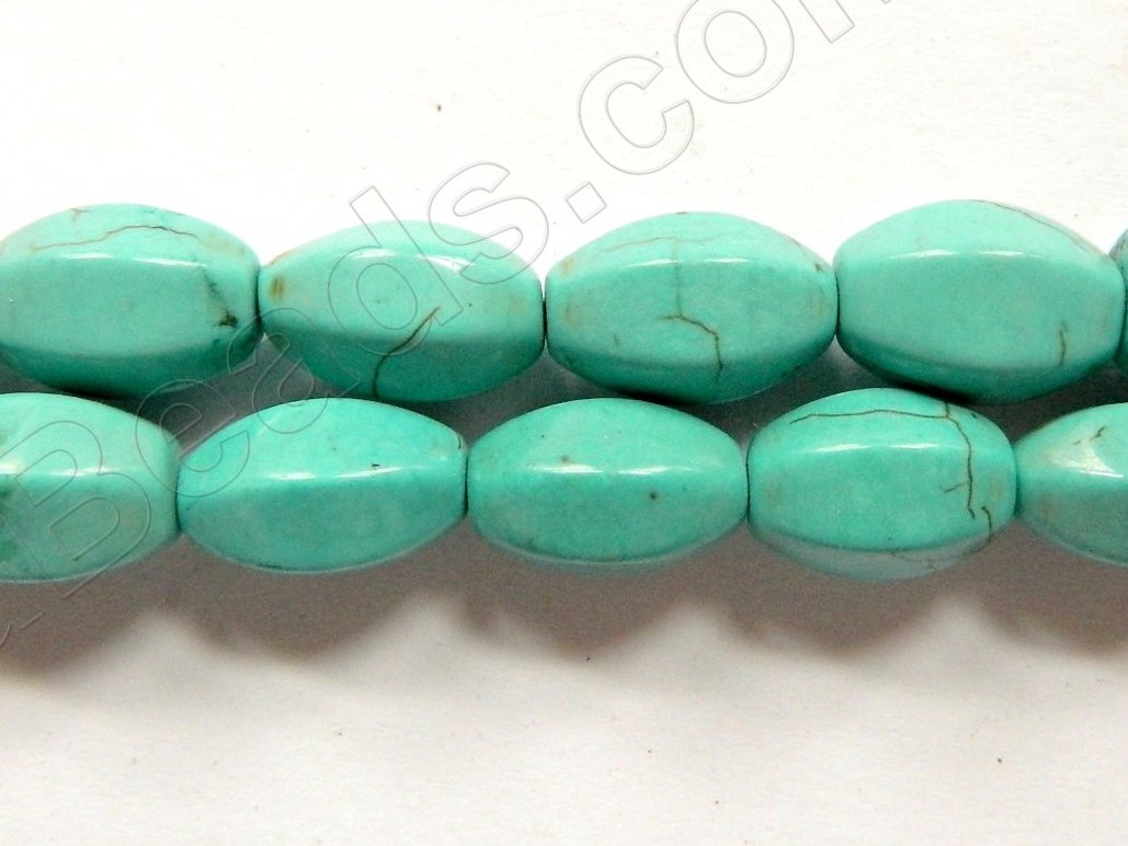 Cracked Chinese Turquoise  -  6 Side Rice, Melon 16"