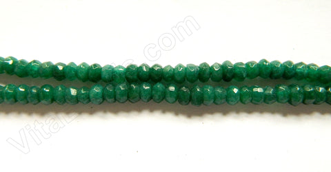 Dark Green Jade  -  Faceted Rondels