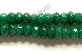 Dark Green Jade  -  Faceted Rondels