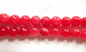 Cherry White Candy Jade  -  Smooth Round  16"       12 mm
