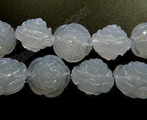 White Acrylic  -  Carved Rose  5"    14 x 14 x 13 mm