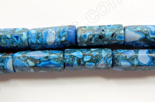Compress Crack Turquoise Royal Blue  -  6 Side Tubes 9"