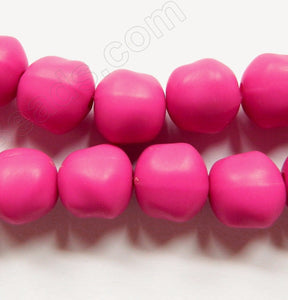 Frosted Fuchsia Acrylic  -  Big Smooth Round Nuggets  8"