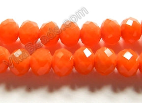 Bright Orange Quartz  -  Faceted Rondel   16"     8 mm