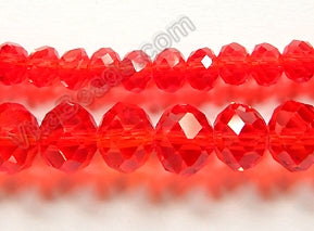 Big Red Crystal Qtz  -  Faceted Rondel  16"