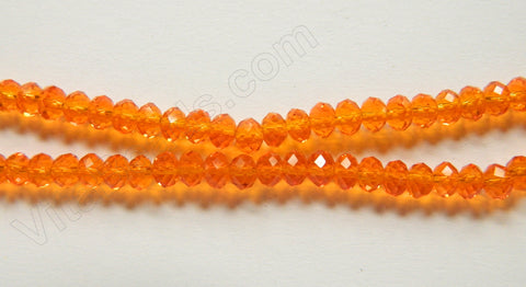 Orange Crystal Quartz  -  Faceted Rondel  11"      3 x 4 mm