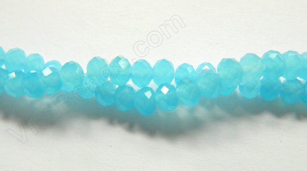 Aqua Chalcedony Qtz  -  Faceted Rondel  16"