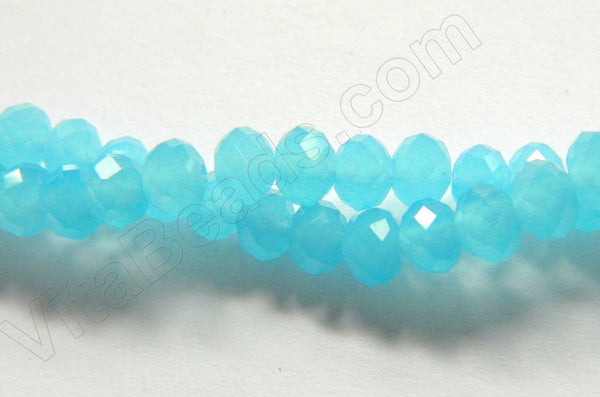 Aqua Chalcedony Qtz  -  Faceted Rondel  16"