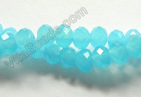 Aqua Chalcedony Qtz  -  Faceted Rondel  16"