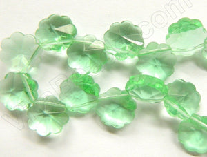 Apple Green Crystal  -  Caviar Flower Top Drilled  15"