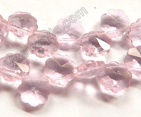 Pink Crystal  -  Caviar Flower Top Drilled  15"