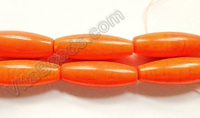 Orange Cracked Turquoise  -  Round Long Rice  13"