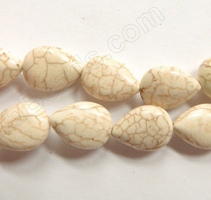 Ivory Cracked Turquoise  -  Puff Drops  16"