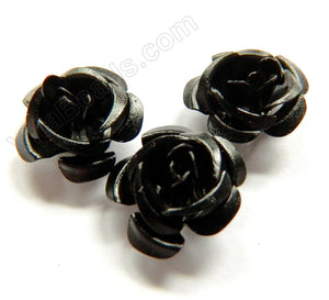 Aluminum Small Rose Beads Black