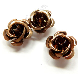 Aluminum Small Rose Beads Brown