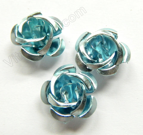 Aluminum Small Rose Beads Aqua