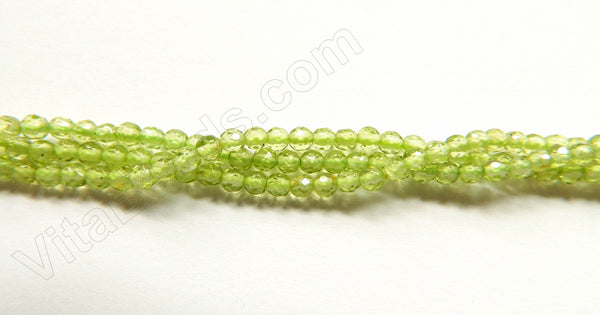 Peridot AA  -  Faceted Small Round 15.5"