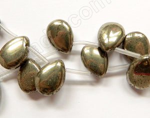 Pyrite  -  Smooth Flat Briolette 16"