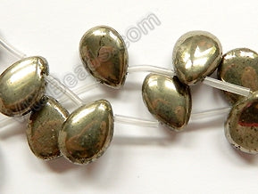 Pyrite  -  Smooth Flat Briolette 16"