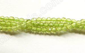 Peridot AA  -  Faceted Small Round 15.5"