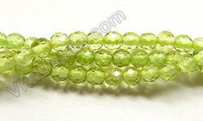 Peridot AA  -  Faceted Small Round 15.5"