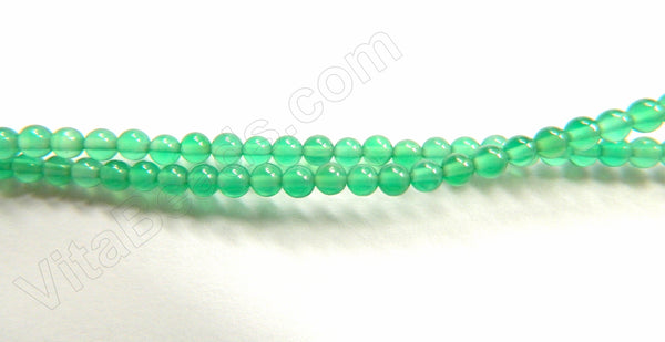 Green Onyx  -   Small Smooth Round  15.5"    3mm